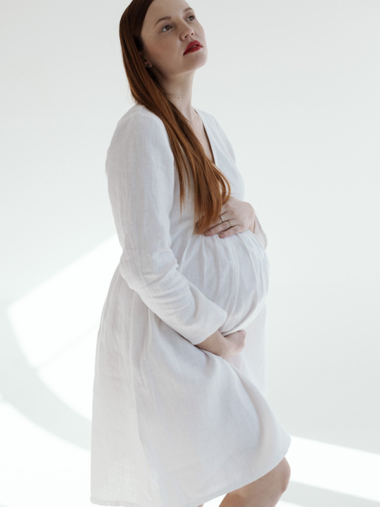 The Maternity Linen Dress L
