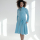 The Alexis High-Collar Dress in Aqua Blue L