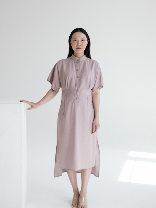The Midi Button-Up Maternity Dress S